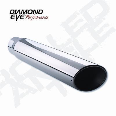 Exhaust tip single round bolt-on stainless polished 5" id 6" out slant cut