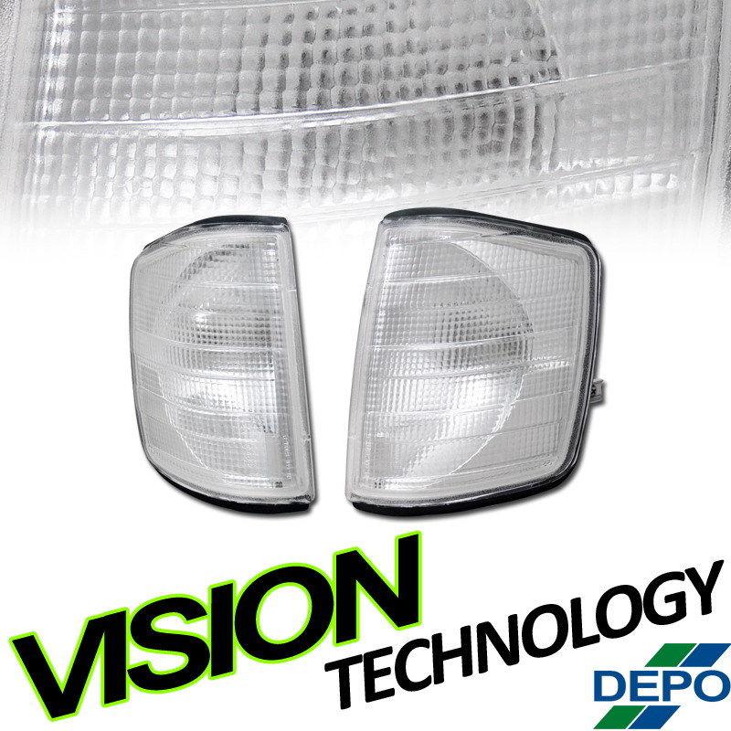 Depo 82-93 mercedes benz w201 190d/190e chrome clear corner lights signal lamp