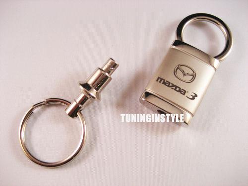 Mazda 3 mazda3 chrome valet keychain detachable ring official licensed