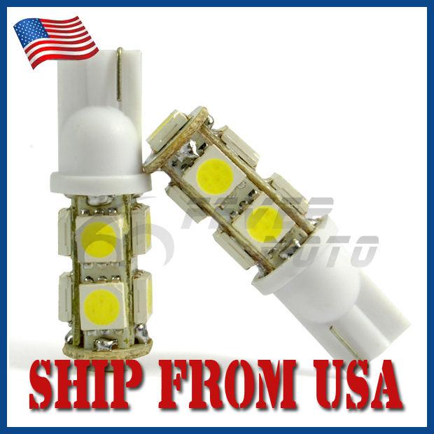 Us white 9 smd led wedge bulb turn signal light instrument cluster parking lamp 