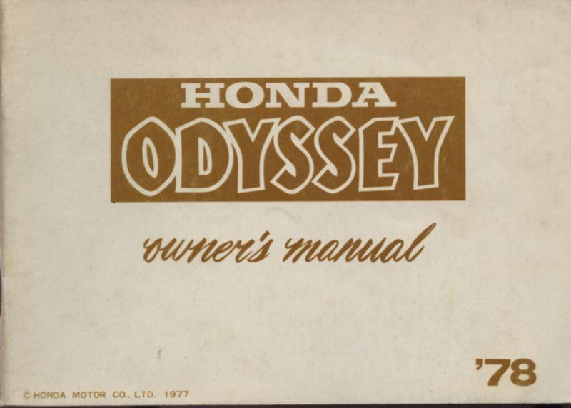 1978 honda odyssey owner's manual