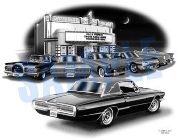 Thunderbird 55,57,60,65,66 car art auto print   ** free usa shipping **