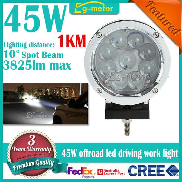 45w 3825lm 9x5w cree spot beam led work light offroad car jeep 4wd truck 4x4