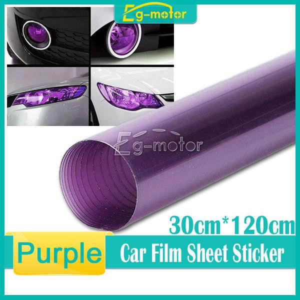 30x120cm diy car vehicle vinyl film decal sticker fog light headlight purple