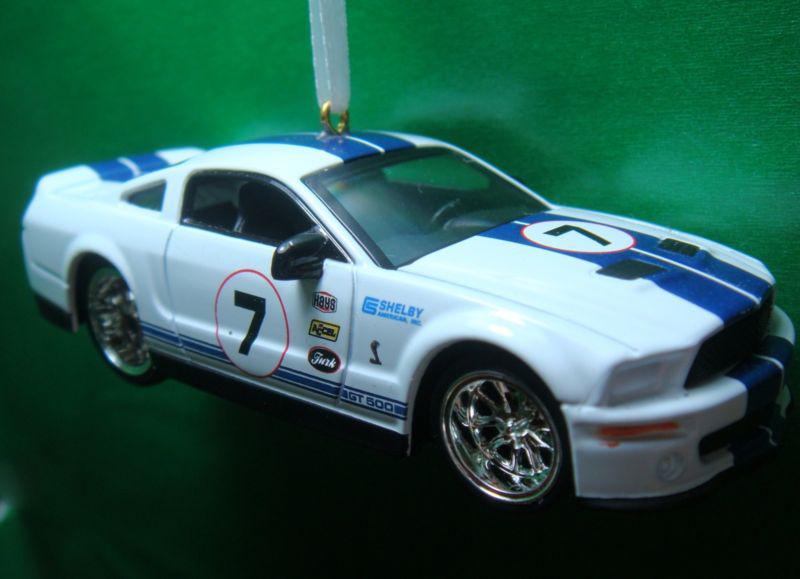 2007 '07 2008 '08 ford shelby gt500 white racing christmas tree ornament