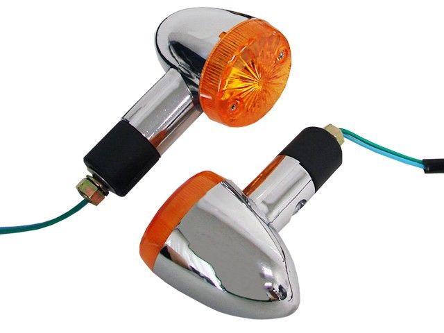 Chrome amber bullet turn signals for suzuki boulevard intruder c50 c90 m90 m109r