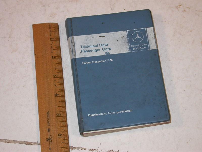 158 1978 mercedes technical data manual rare small format models 1971 to 1977