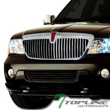 Chrome vip horizontal front hood bumper grill grille abs 98-02 lincoln navigator