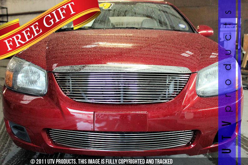 Fits: 2007 - 2009 kia spectra upper replacement & bumper chrome billet grille 