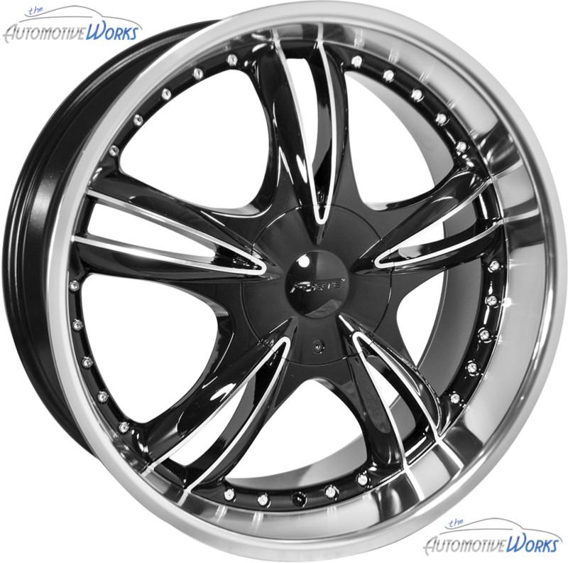 1 - 22x8.5 forte black nickel 5x114.3 5x4.5 5x120 +35mm black mirror wheel 22"