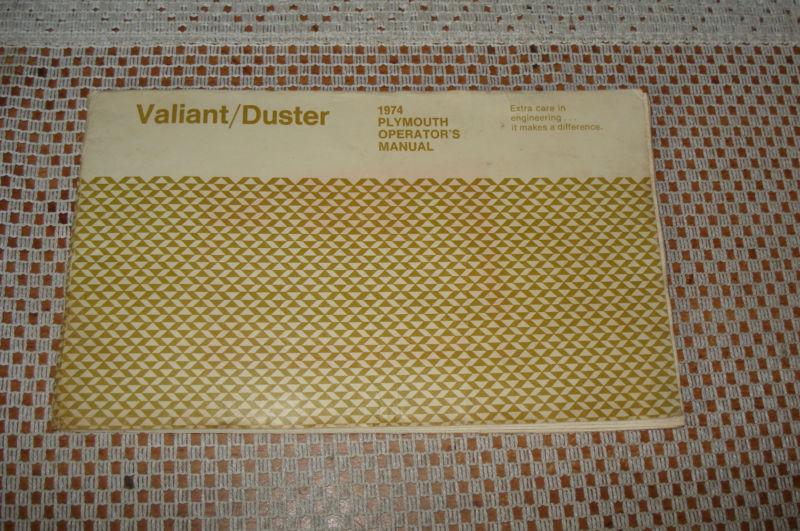 1974 plymouth valiant duster owners manual rare original glove box book