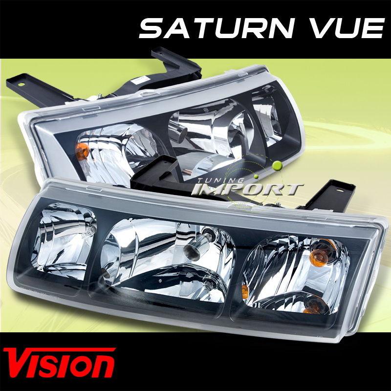 2002-2004 saturn vue replacement pair headlight headlights assembly set l+r bk