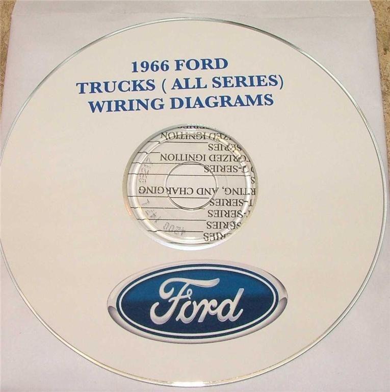 1966 ford trucks all series wiring diagram manual on cd 