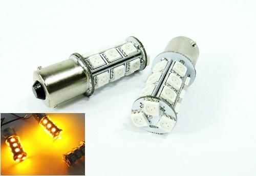 2x amber 1156 ba15s 18 smd led parking turn signal light drl tail 7506 7527 bulb