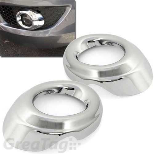 Mitsubishi lancer 08-11 mirror chrome plated front bumper fog light cover sedan