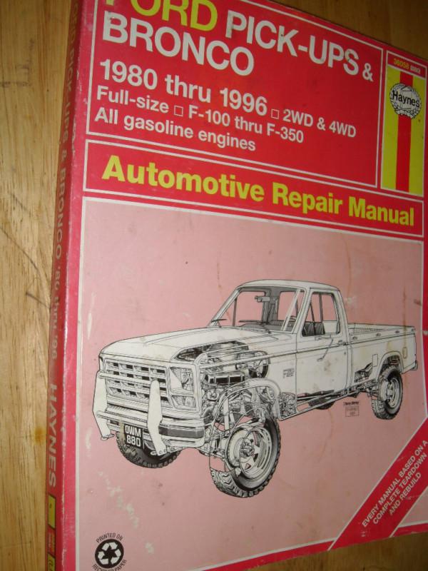 1980-1996 ford truck / bronco shop manual 95 94 93 92++