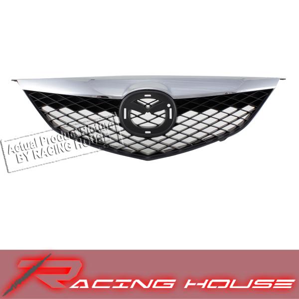 03-05 mazda 6 chrome molding black insert grille grill assembly replacement part