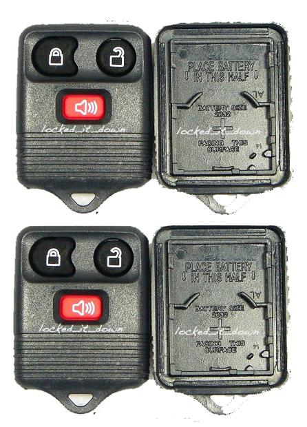 Two new 3 button ford mercury lincoln case and button pad keyless remote fob