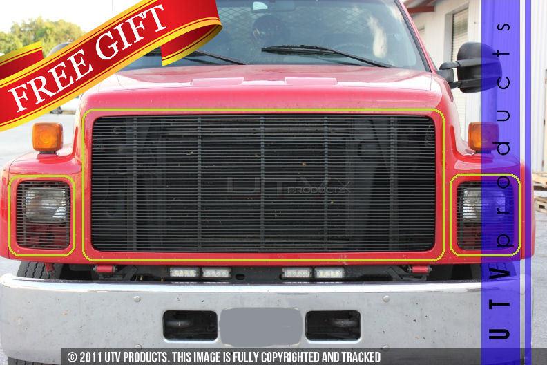 1990 - 1996 gmc kodiak 3pc combo black billet grille 91 92 93 94 95 96 custom 