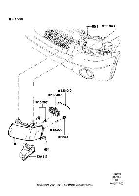 7l8z13008acp headlamp assy 06 07 escape hybrid
