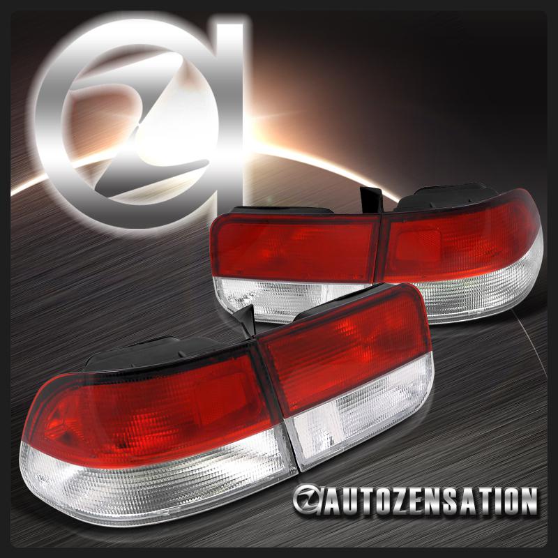 96-00 honda civic 2dr coupe chrome red/clear rear tail brake lights