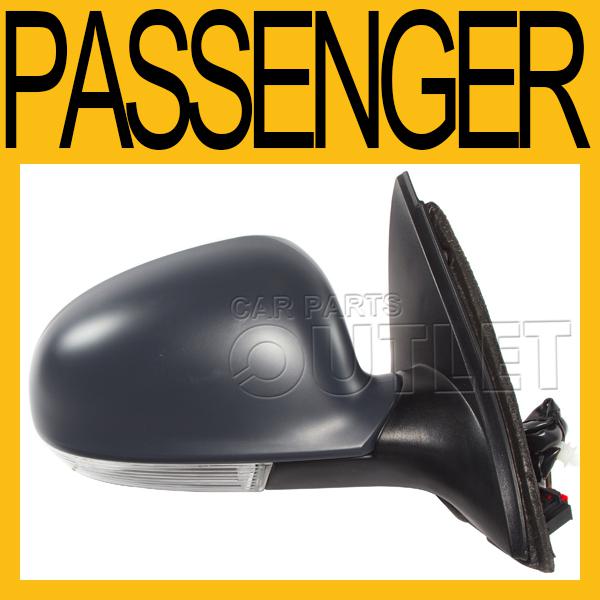 05-10 vw jetta type5 right power mirror vw1321122 signal under cap manual fold r