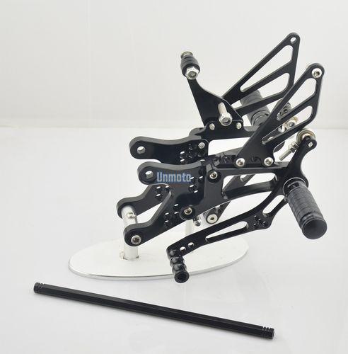 Black cnc adjuster footrest racing rearset for yamaha yzf r1 1998-2003 99 00 01