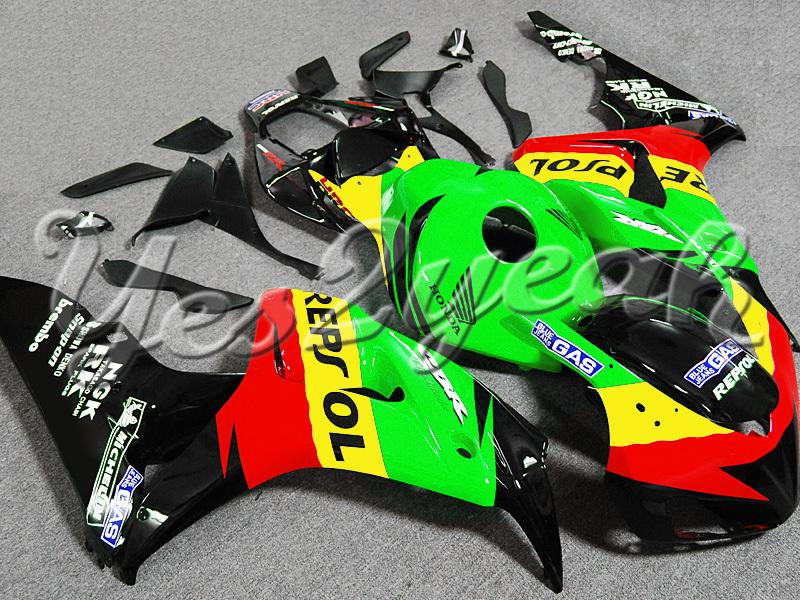 Injection molded fit fireblade cbr1000rr 06 07 repsol green black fairing zn209