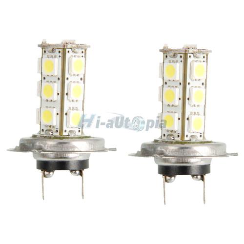 New 2x h7 18 smd led 5050 fog automotive car headlight light lamp bulb 12v white