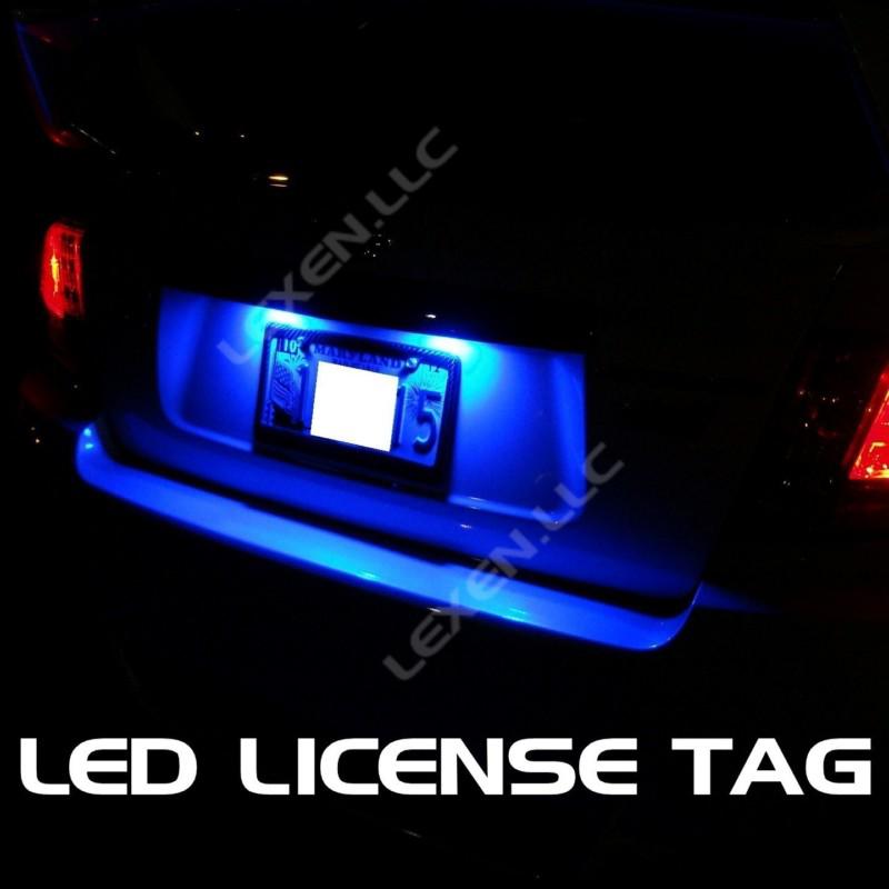 Led b12 blue 2x license plate tag light bulbs t10 12-smd 158 161 168 194 2825 b