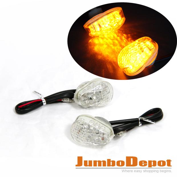 2 piece new motorcycle 12v led turn signal mount light lamp amber for kawasaki