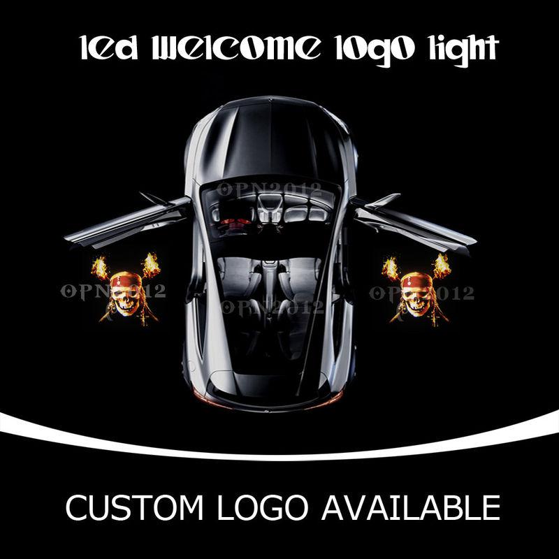 Car door led projector ghost shadow light  logo caribbean pirates skull 