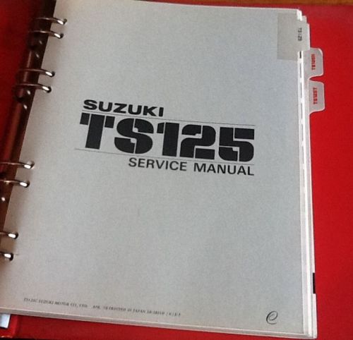 1978 suzuki motorcycle ts125 models service manual binder