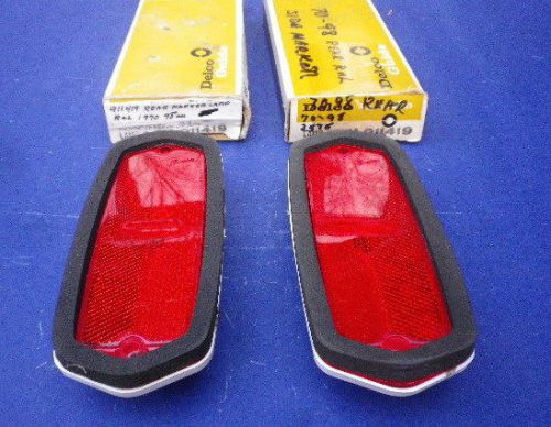 Pr 70 1970 olds series 98 rr side marker lamp light lenses nos gm 911419