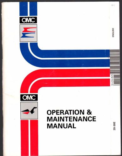 1992 omc outboard motor 20 to 30 h.p. electric owners manual (523)