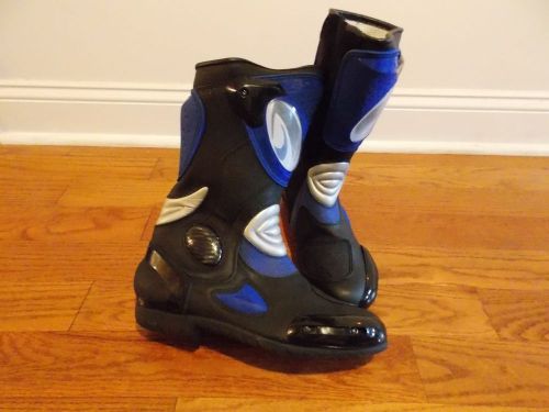 Very rare men&#039;s black and blue hts revenge motorcycle boots us size 10.5