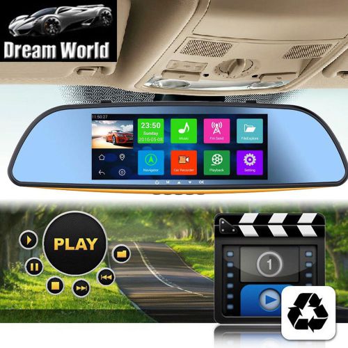 Dual camera hd 1080p 7&#039;&#039; rear view mirror android 4.4 wifi gps recorder car dvr