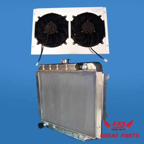 Kks aluminum radiator &amp; 12&#034; fans 68-74 dodge mopar big bolck 26&#034; core