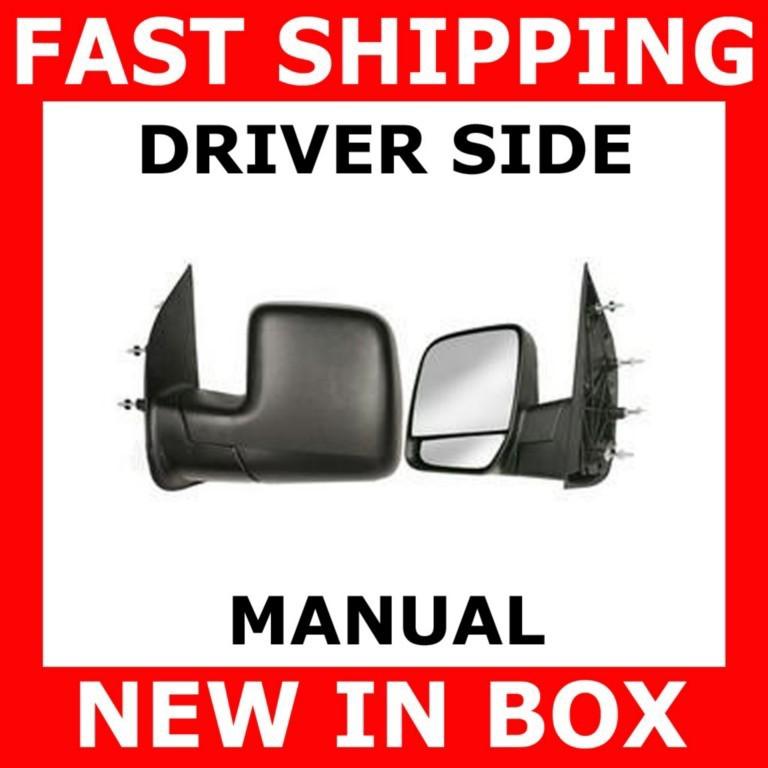 New mirror 03-07 ford econoline van manual dual driver left side assembly lh