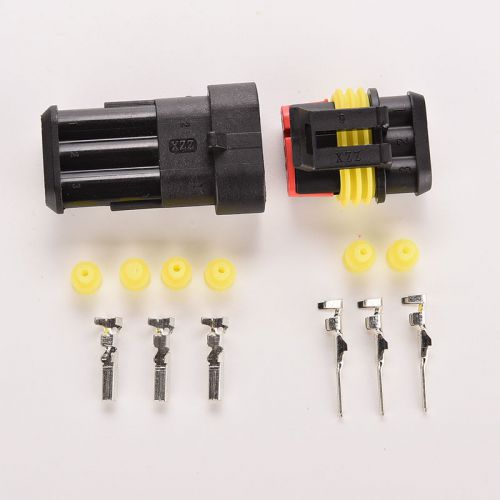 5 kits car 3 pin way sealed waterproof electrical wire auto connector plug set