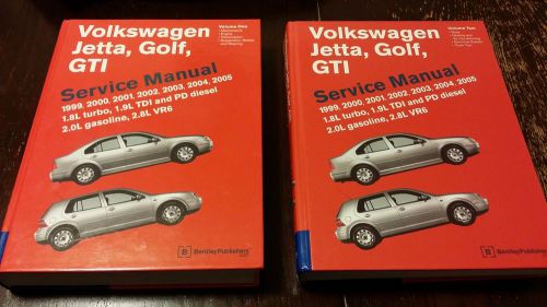 Used vw jetta golf gti 1999-2005 bentley service manual - hardcover vol.1 &amp; 2