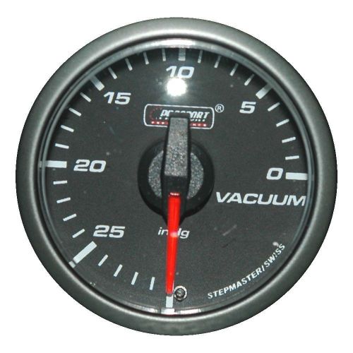 Prosport 45mm clear lens amber red led vacuum gauge in.hg