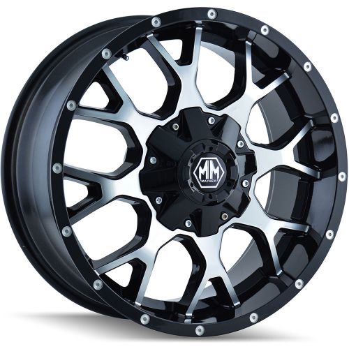 18x9 black machined mayhem warrior 5x150 &amp; 5x5.5 +18 rims dura grappler