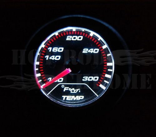 Smoke lens electric 2&#039;&#039; oil temp gauge with chrome bezel &amp; led lights