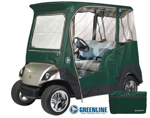 Drivable golf car cart enclosure cover for 2 person cart - forrest green color
