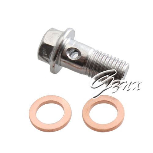 New m10x1.25 1pcs banjo bolt &amp;copper crush washers for brake master cylinders