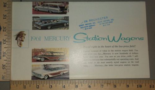 1961 mercury station wagons brochure folder original