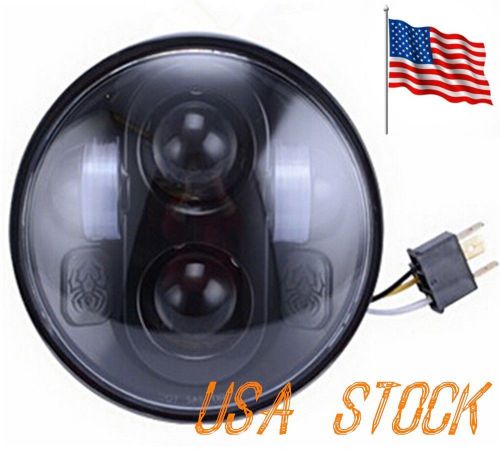 Black 5-3/4&#034; led headlight 5.75&#039;&#039; daymaker motorcycle projector lamp for harley