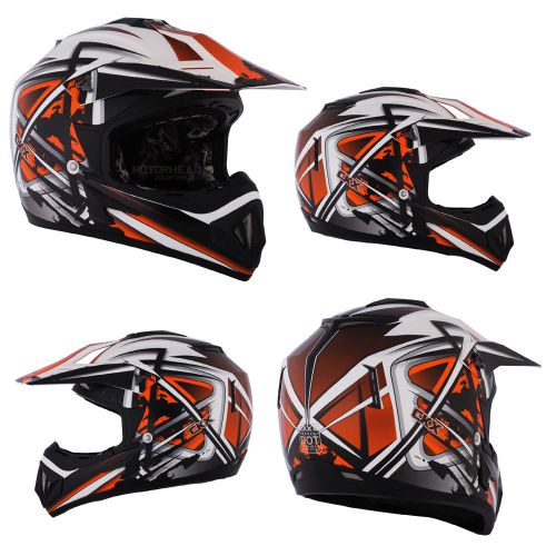 Mx helmet ckx tx-529 leak offroad scooter xlarge orange/black/white dirt bike