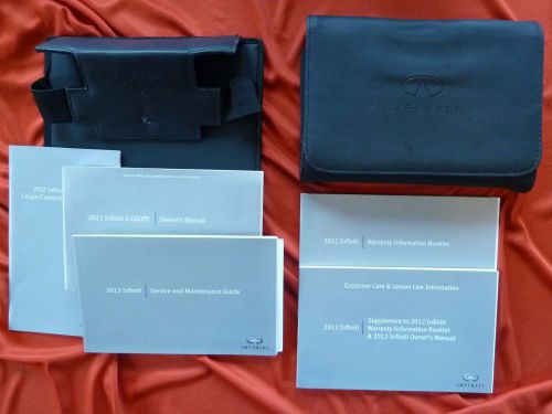 2012 infiniti g series factory owners manual with case